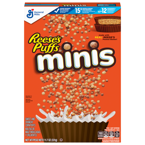 Cereal General Mills Reese's Puffs Corn Puffs, Minis, Sweet & Crunchy hero