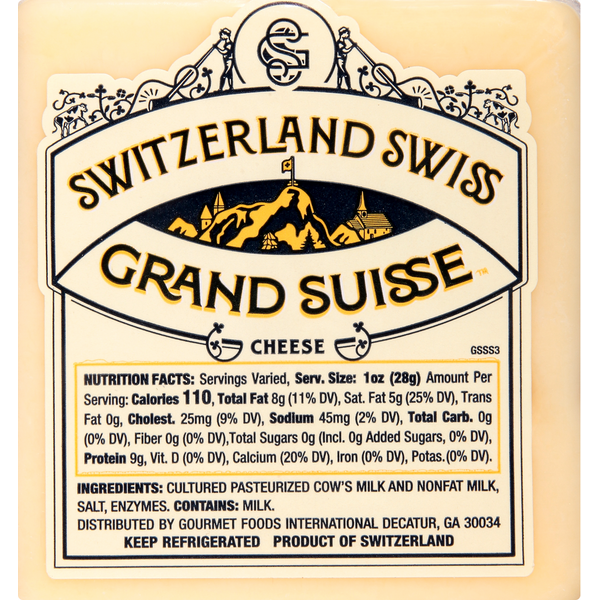 Packaged Cheese Grand Suisse Cheese, Switzerland Swiss hero