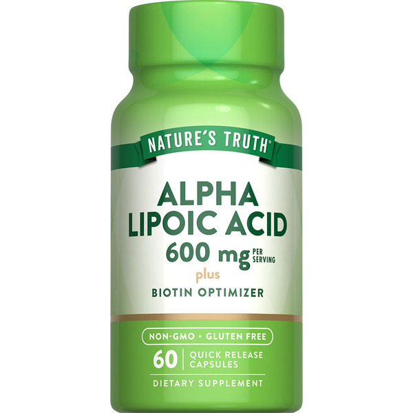 Vitamins & Supplements Nature's Truth Alpha Lipoic Acid, 600 mg + Biotin, Capsules hero