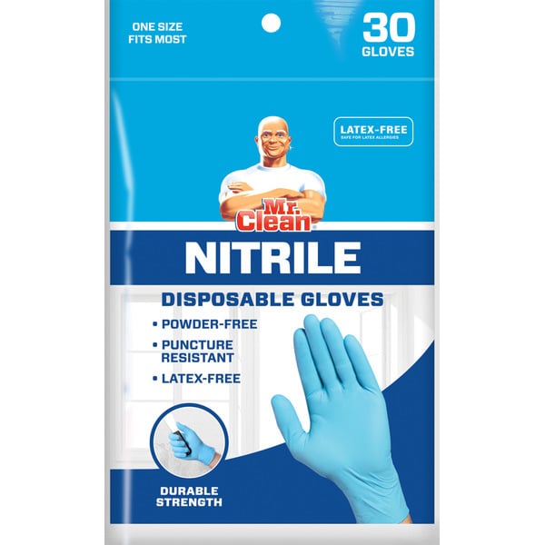 Cleaning Products Mr. Clean Nitrile Disposable Gloves hero