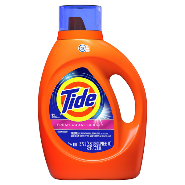 Laundry Tide Liquid Laundry Detergent, Fresh Coral Blast, 64 loads, HE Compatible hero