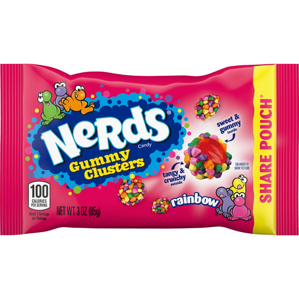 Fruity NERDS Candy, Gummy Clusters, Rainbow, Share Pouch hero