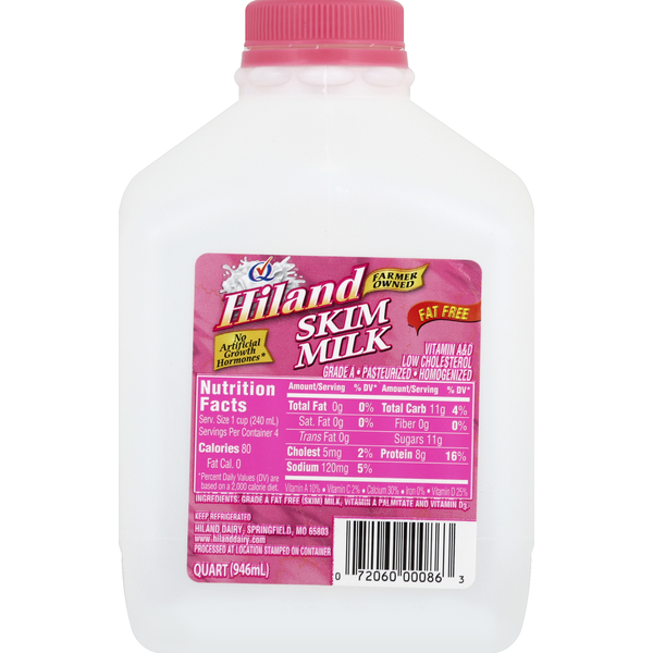 Milk Hiland Dairy Milk, Skim, Fat Free hero