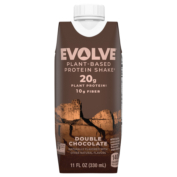 Protein & Meal Replacements EVOLVE Protein Shake, Plant-Based, Double Chocolate hero