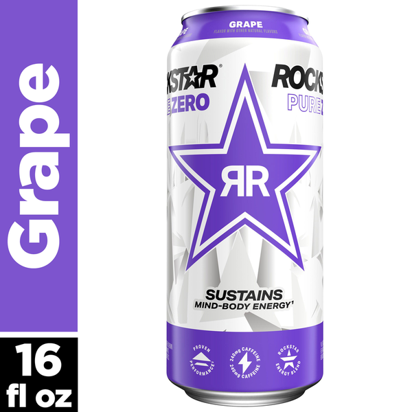 Energy & Sports Drinks Rockstar Energy Drink, Sugar Free, Grape hero