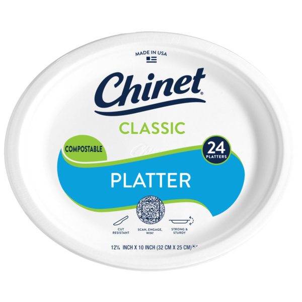 Plates, Bowls, Cups & Flatware Chinet Platter 12 5/8 x 10in (24 Count) hero