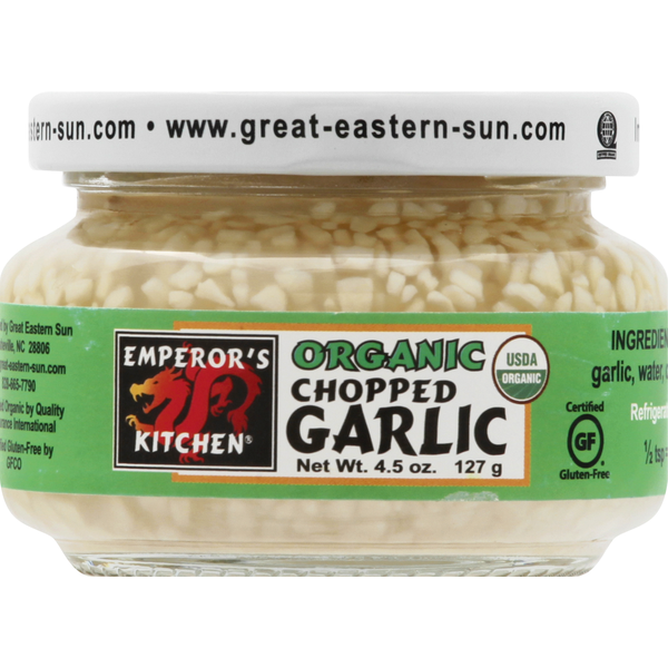 Canned & Jarred Vegetables Emperor's Kitchen Garlic, Organic, Chopped hero