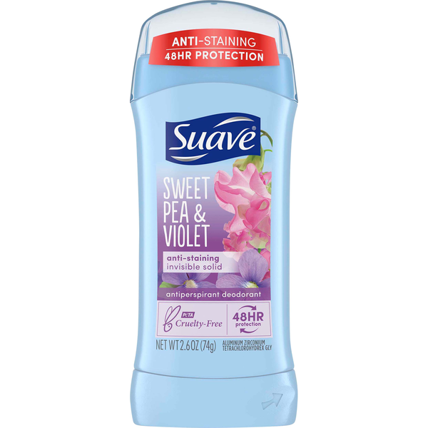 Deodorants Suave Antiperspirant Deodorant Stick Sweet Pea And Violet hero