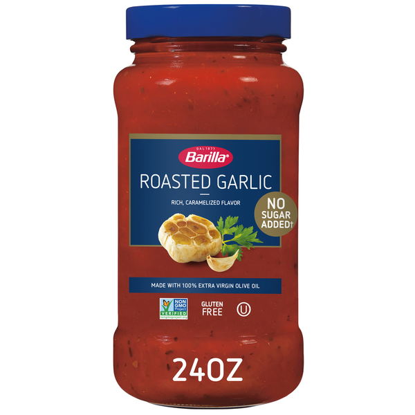 Condiments Barilla Pasta Sauce Roasted Garlic - No Added Sugar - Non-GMO, Gluten Free, Kosher hero