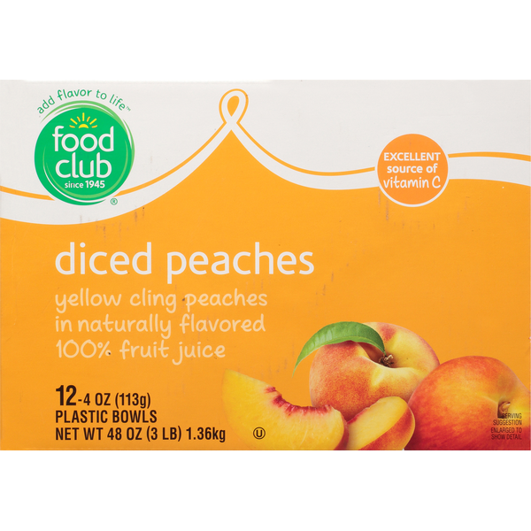 Juice & Nectars Food Club Peaches, Diced hero