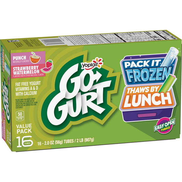 Yogurt Go-Gurt Gluten Free Punch and Strawberry Watermelon Kids Yogurt Tubes hero