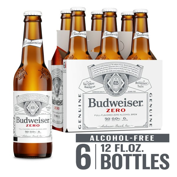 Non-alcoholic Budweiser Zero Non Alcoholic Beer, Alcohol Free Lager hero