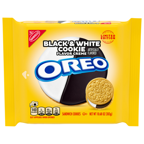 Oreo Sandwich Cookies, Black & White Cookie Flavor Creme hero