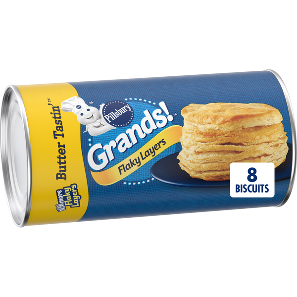 Doughs, Gelatins & Bake Mixes Pillsbury Grands! Flaky Layers Butter Tastin' Refrigerated Biscuit Dough hero