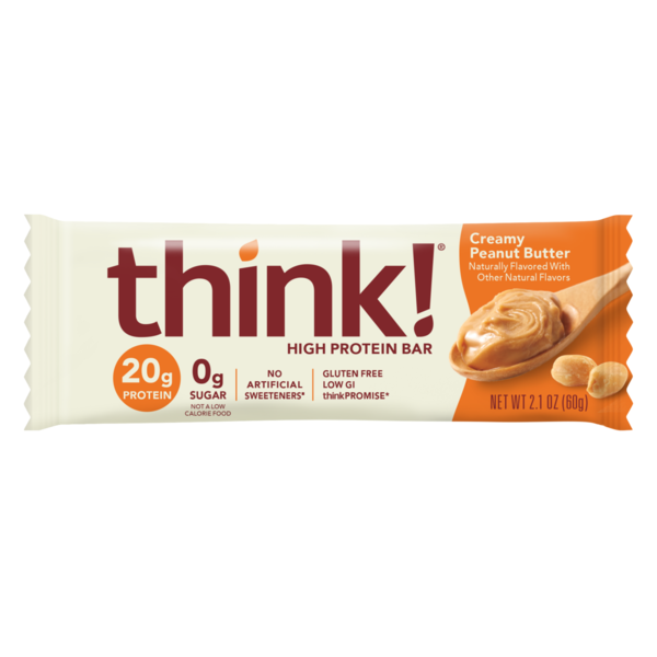 Protein, Energy & Granola Bars think! High Protein Bar, 20g Protein, Creamy Peanut Butter hero