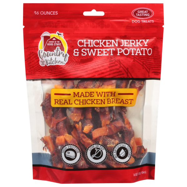 Dog Food Country Kitchen Dog Treats, Chicken Jerky & Sweet Potato hero