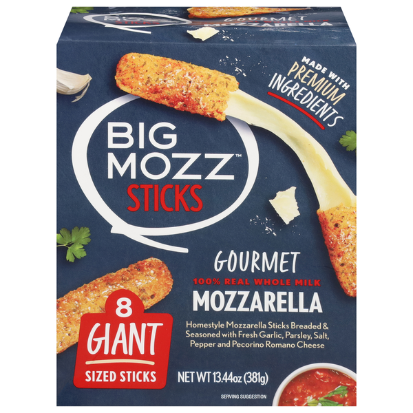 Frozen Appetizers & Sides Big Mozz Sticks, Gourmet, Mozzarella, Giant hero