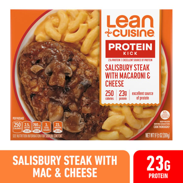 Frozen Meals Lean Cuisine Salisbury Steak with Macaroni and Cheese hero