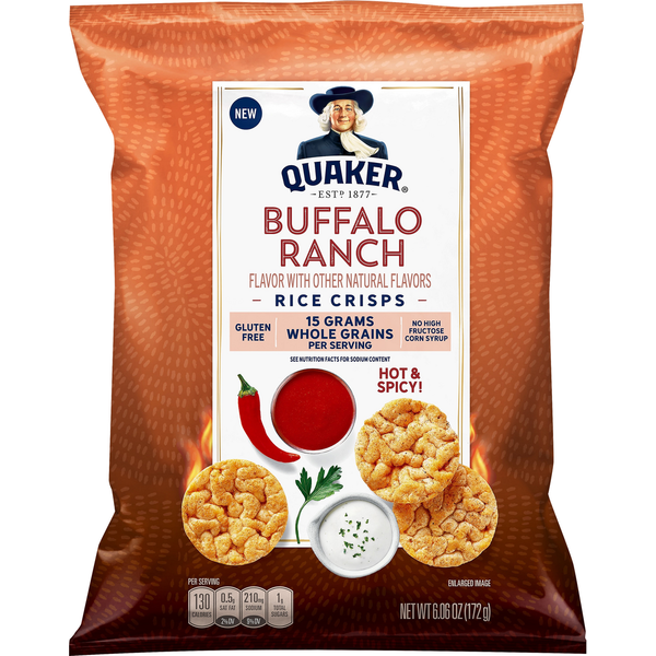 Chips & Pretzels Quaker Rice Crisps, Buffalo Ranch hero