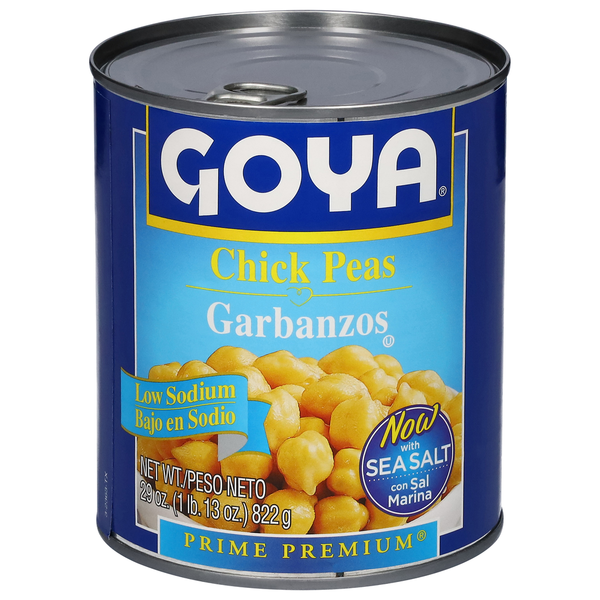 Canned Meat, Seafood & Beans Goya Chick Peas, Garbanzos, Low Sodium hero