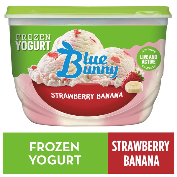 Yogurt Blue Bunny Strawberry Banana Frozen Yogurt hero