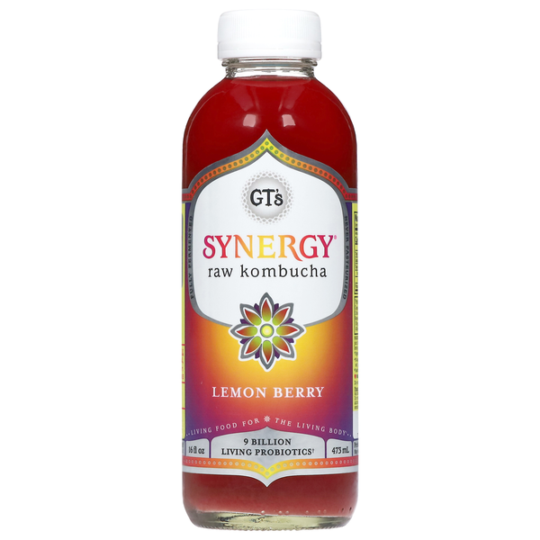 GT's Living Foods Kombucha, Raw, Lemon Berry hero