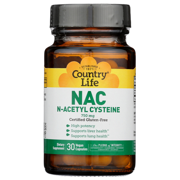 Amino Acids Country Life Nac N-Acetyl Cysteine 750 30 C hero