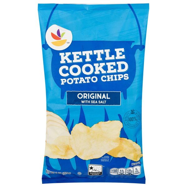 Chips & Pretzels Store Brand Potato Chips, Original with Sea Salt, Kettle Cooked hero