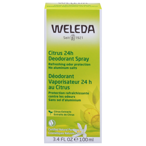 Deodorants Weleda Deodorant Spray, Citrus, 24 Hour hero