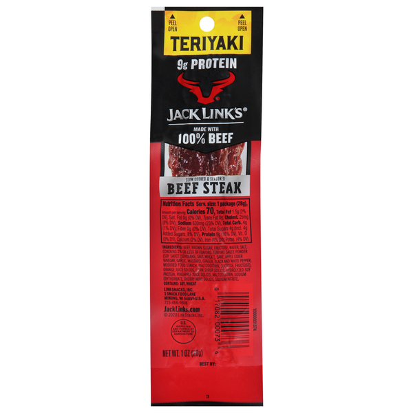 Popcorn & Jerky Jack Link's Beef Steak, Teriyaki hero