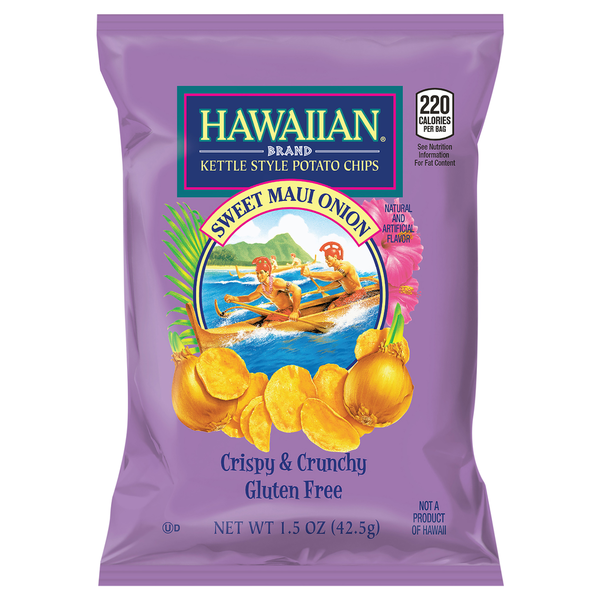 Chips & Pretzels Hawaiian Kettle Style Potato Chips Potato Chips, Sweet Maui Onion, Kettle Style hero