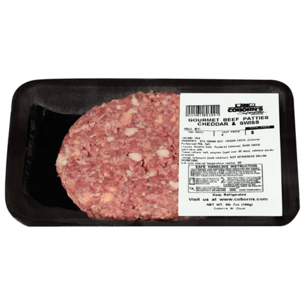 Prepared Meals Four Brothers USDA Certified Four Brothers Cheddar & Swiss Beef Patties - From Our Service Counter hero