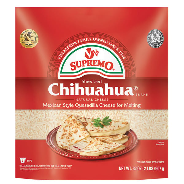 Packaged Cheese V&V Supremo Shredded Chihuahua Brand Quesadilla Cheese hero