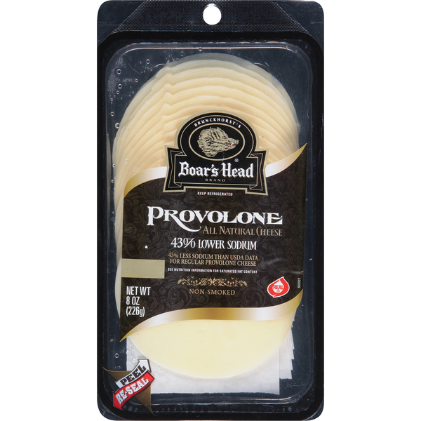 Specialty Cheeses Boar's Head 43% Lower Sodium Provolone Cheese hero