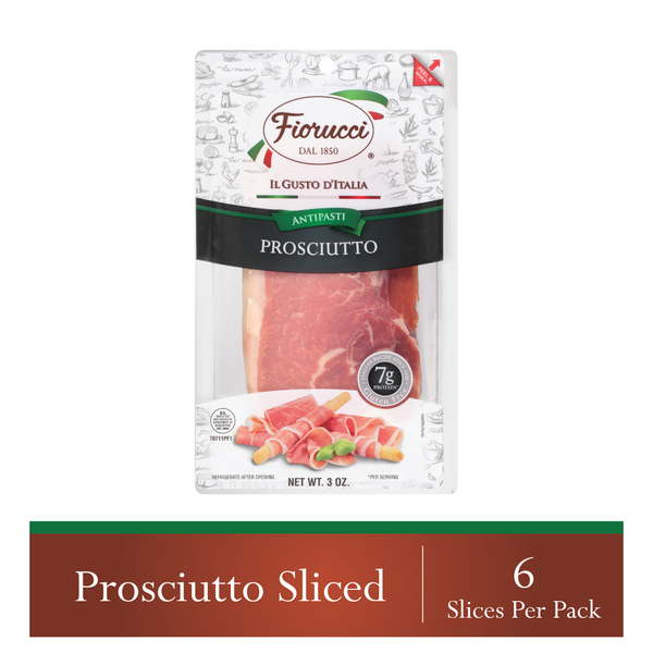 Deli Packaged Specialty Meat Fiorucci Pre-Sliced Prosciutto,  Stay Fresh Resealable Package hero