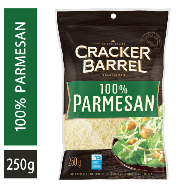 Packaged Cheese Cracker Barrel 100% Parmesan Shredded Cheese hero