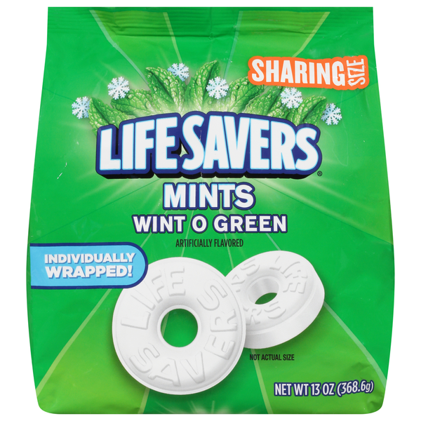 Candy, Chocolate & Gum Life Savers Mints, Wint O Green, Sharing Size hero