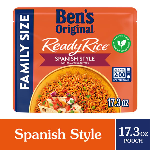 Ben's Original Spanish Style Rice with Tomatoes & Peppers Family Size Pouch hero