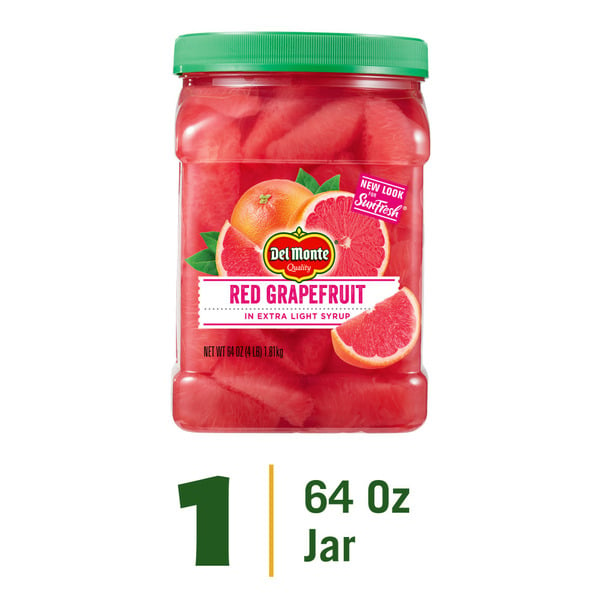 Canned Fruit & Applesauce Del Monte Red Grapefruit In Extra Light Syrup, Jarred Fruit hero