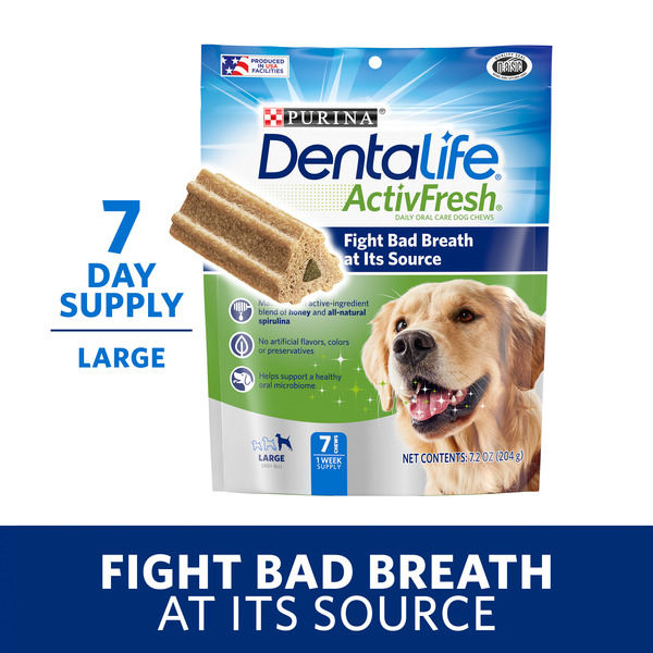 Dog Treats & Chews Purina DentaLife Large Dog Dental Chews; ActivFresh Daily Oral Care hero