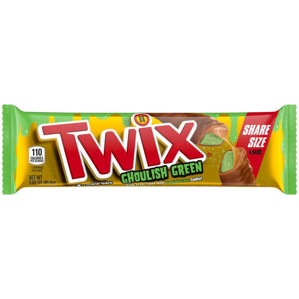 Candy & Chocolate TWIX Caramel Ghoulish Green Halloween Candy Bars Share Size hero