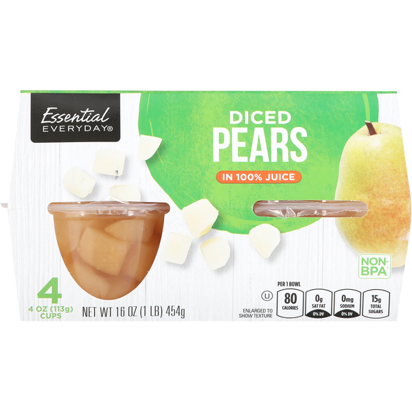 Juice & Nectars Essential Everyday Pears, in 100% Juice, Diced hero