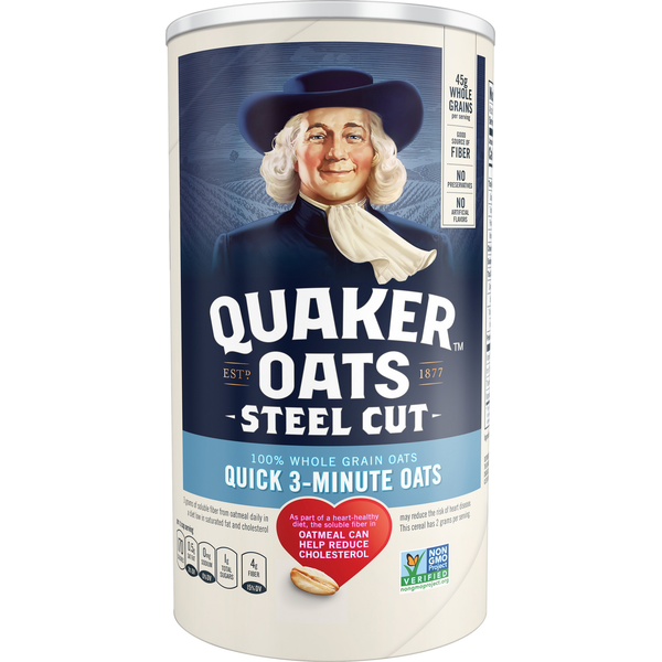 Hot Cereal & Pancake Mixes Quaker Oats, Quick 3-Minute, Steel Cut hero