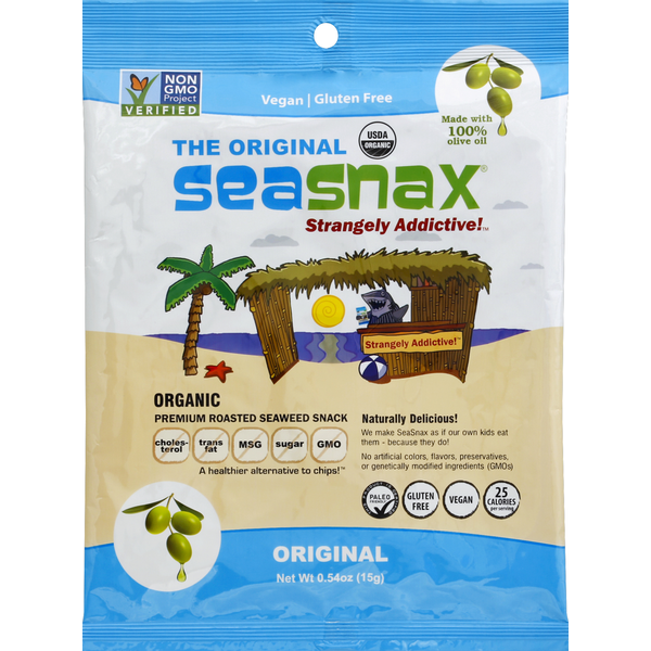 Asian Foods SeaSnax Seaweed Snack, Organic, Premium Roasted, Original hero