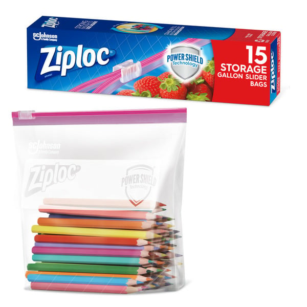 Food Wraps & Storage Ziploc® Brand Slider Freezer Bags, BPA-free Plastic Reusable Bags with Power Shield Technology hero