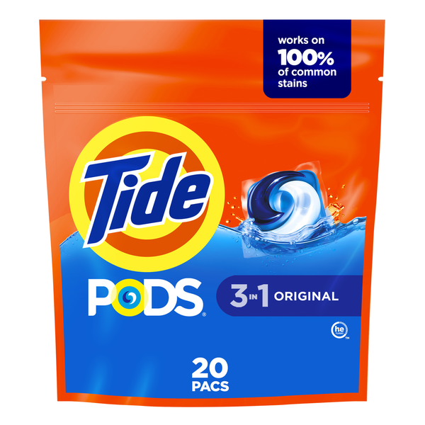 Laundry Tide PODS Laundry Detergent Pacs, Original Scent, 20 Count hero