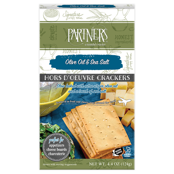 Crackers PARTNERS Olive Oil & Sea Salt Hors d'Oeuvre Crackers hero