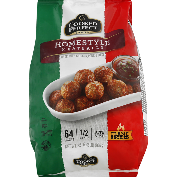 Frozen Meat & Seafood Cooked Perfect Meatballs, Homestyle, Bite Size hero