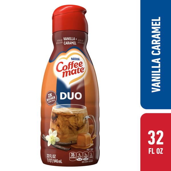 Creamers Coffee mate Duo Vanilla Caramel Liquid Coffee Creamer hero