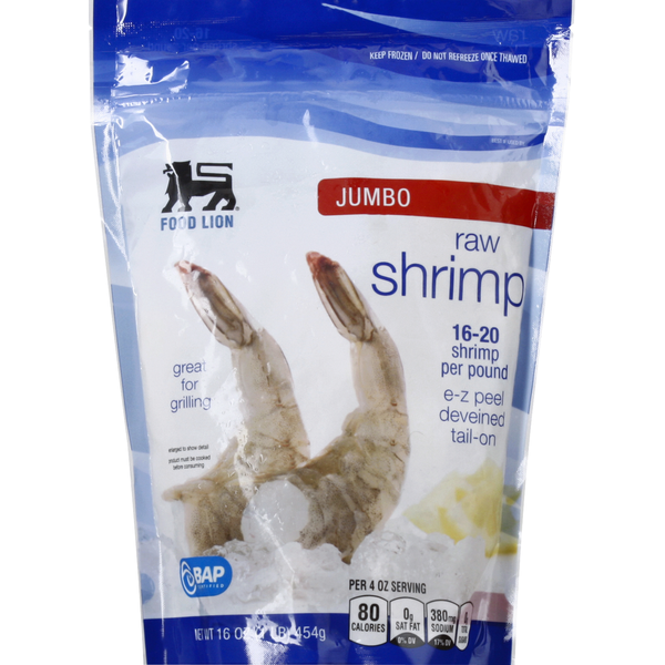 Frozen Shrimp & Shellfish Food Lion Jumbo Raw Shrimp, 16-20ct hero